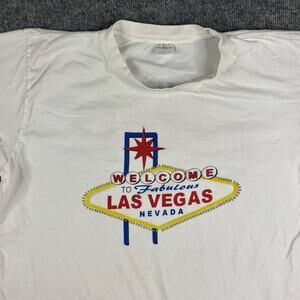 GSS Men’s Welcome to Fabulous Las Vegas T-Shirt XL White Vintage Terribles Hotel